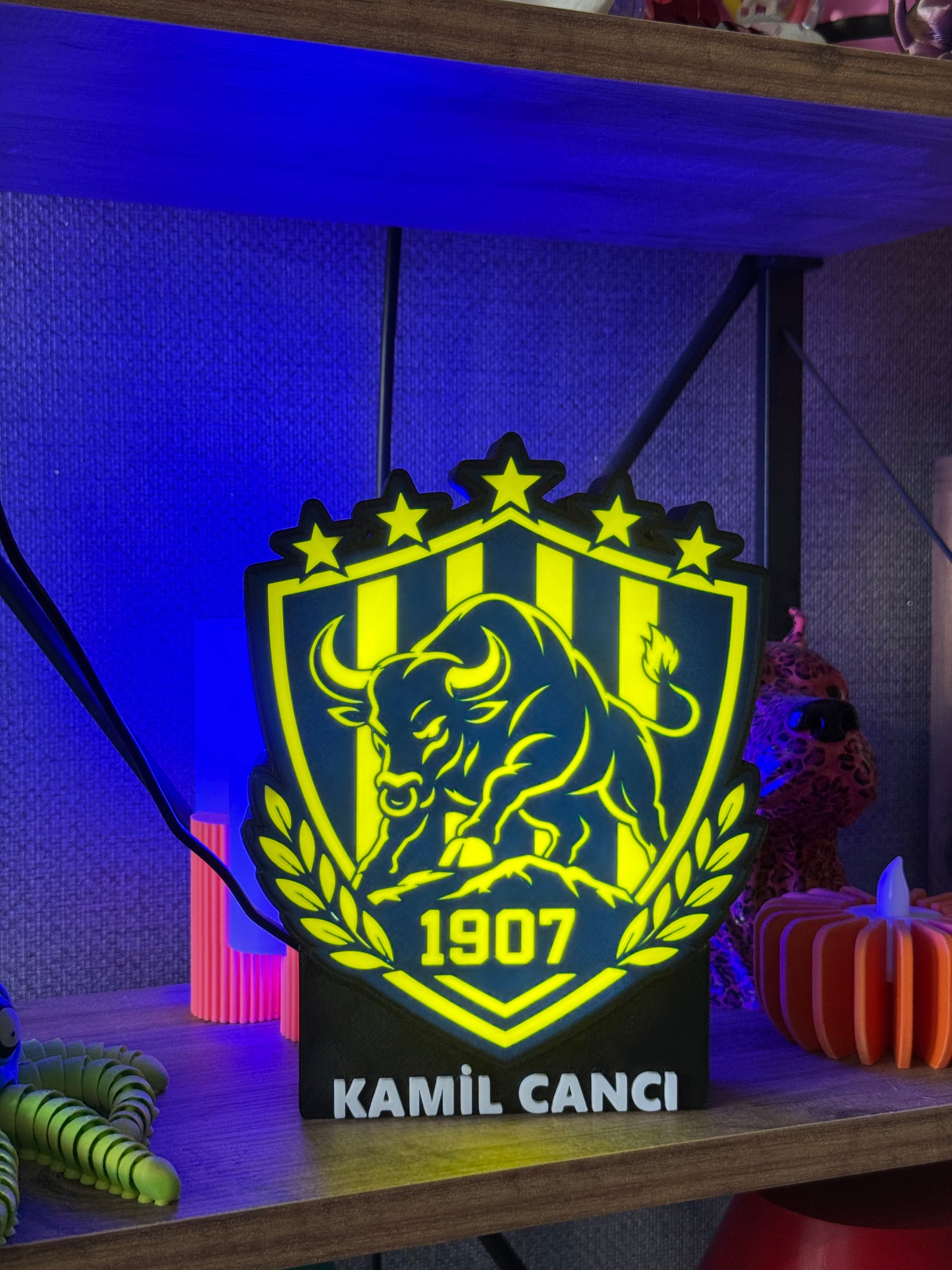 Boğa Temalı Dekoratif Masa Lambası