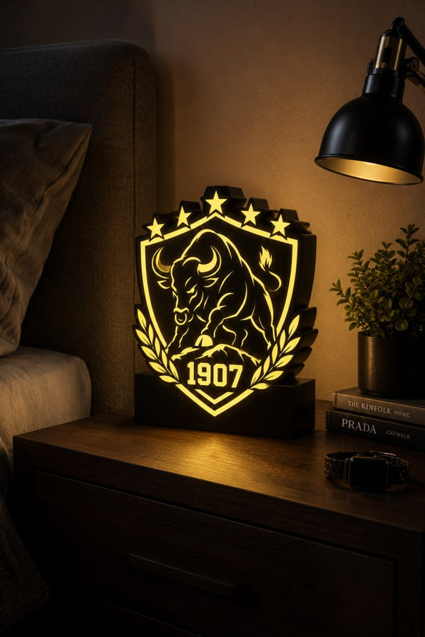 Boğa Figürlü 1907 Tasarım Gece Lambası Masa Lambası | Premium Karakter Figürü