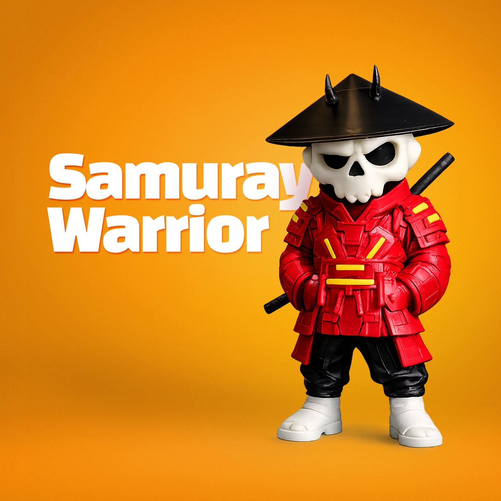 Kuru Kafa Samuray Warrior Kırmızı | Premium Karakter Figürü
