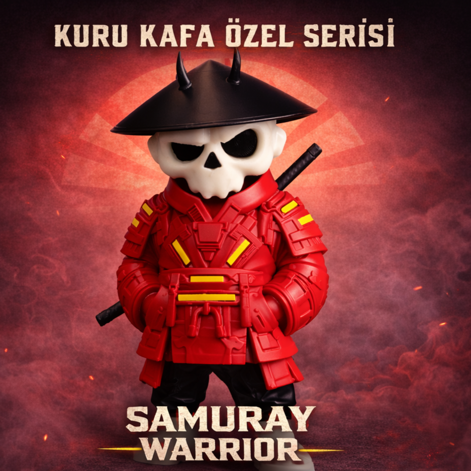 Kuru Kafa Samuray Warrior Kırmızı | Premium Karakter Figürü