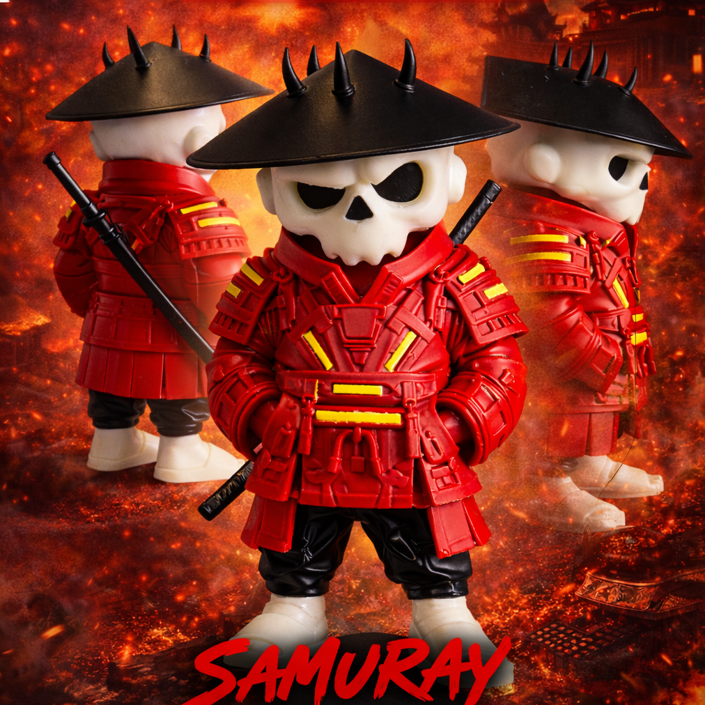 Kuru Kafa Samuray Warrior Kırmızı | Premium Karakter Figürü