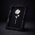 Monarch Rose Kabartma Gül Model Varaklı Siyah Premium Tablo