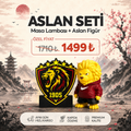 Aslan Seti Kampanyası Aslan Figür + Aslan Masa Lambası