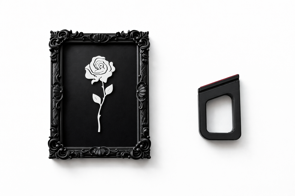 Monarch Rose Kabartma Gül Model Varaklı Beyaz Premium Tablo