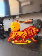İSİM YAZILABİLEN MASA ÜSTÜ ASLAN SİLÜETİ