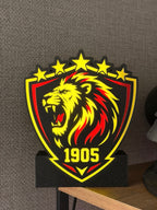 Aslan Figürlü 1905 Tasarım Masa Lambası Sarı Kırmızı Gece Lambası